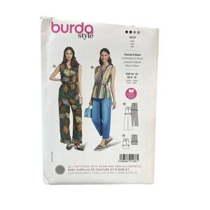 Burda Style 5914 Jumpsuit Blouse US 8-18 Wrap Top Semi-Fitted Modern